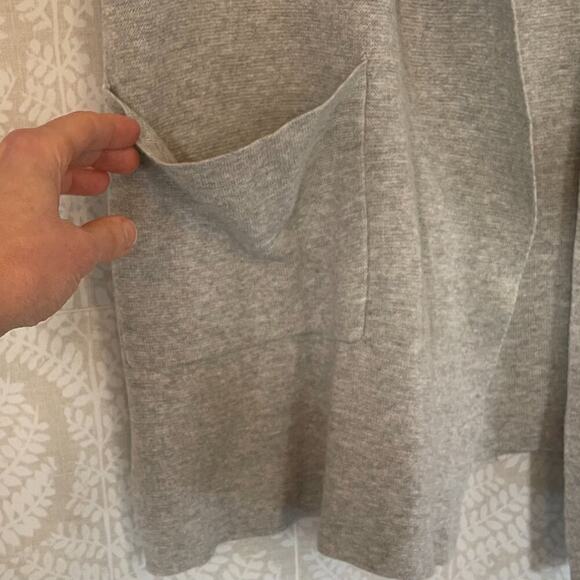 august silk Gray Cotton Blend Long Sleeveless Open Cardigan/Duster Sweater S - Picture 4 of 10
